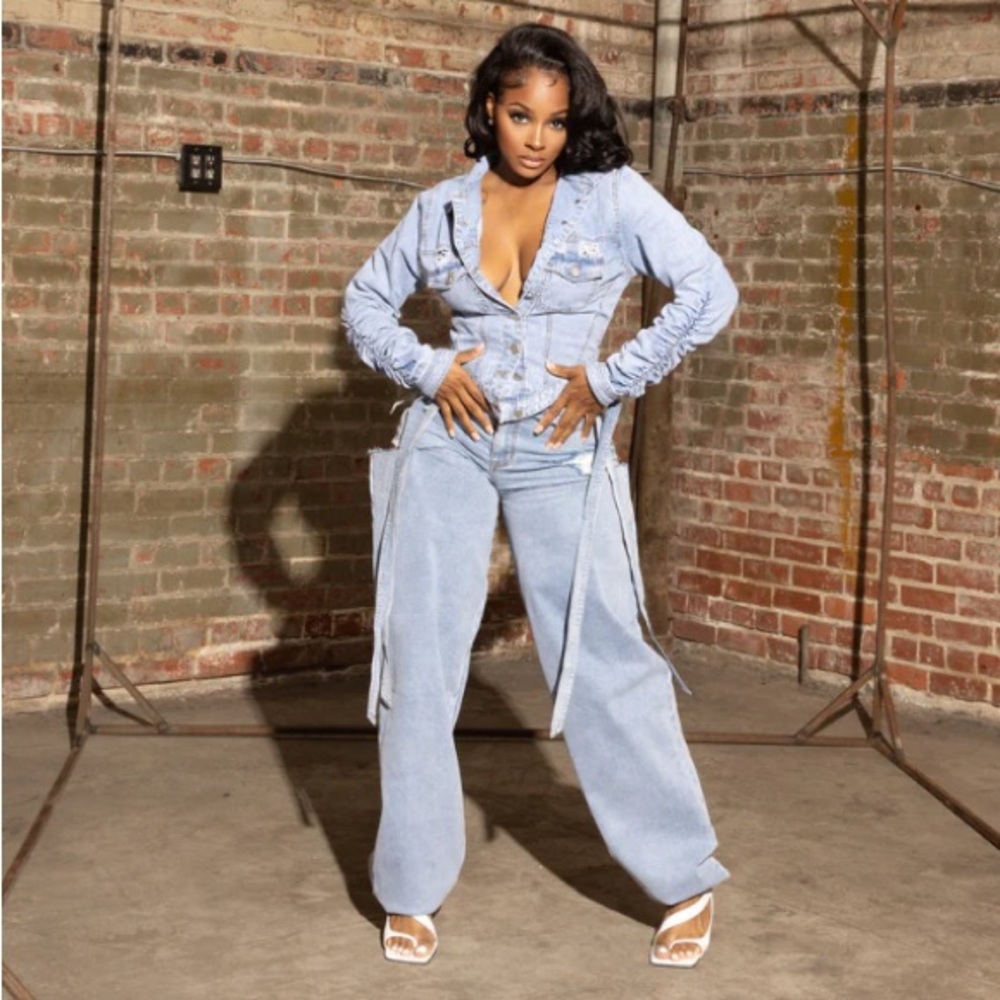 Irregular exposure jeans XS